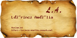Lőrincz Amália névjegykártya